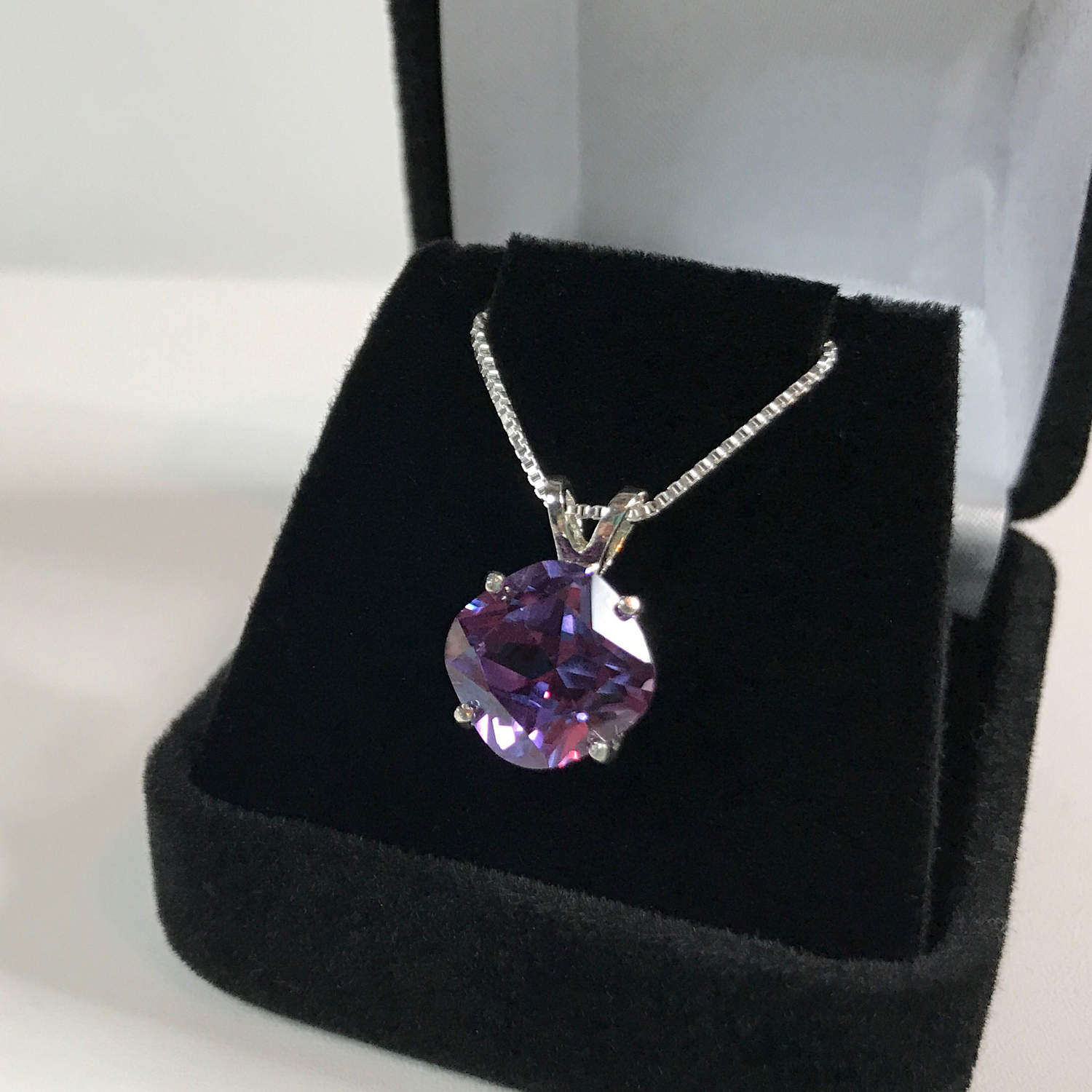 5ct Cushion Cut Alexandrite Necklace In 14k Gold Or Sterling Jewelry Gift June Birthstone