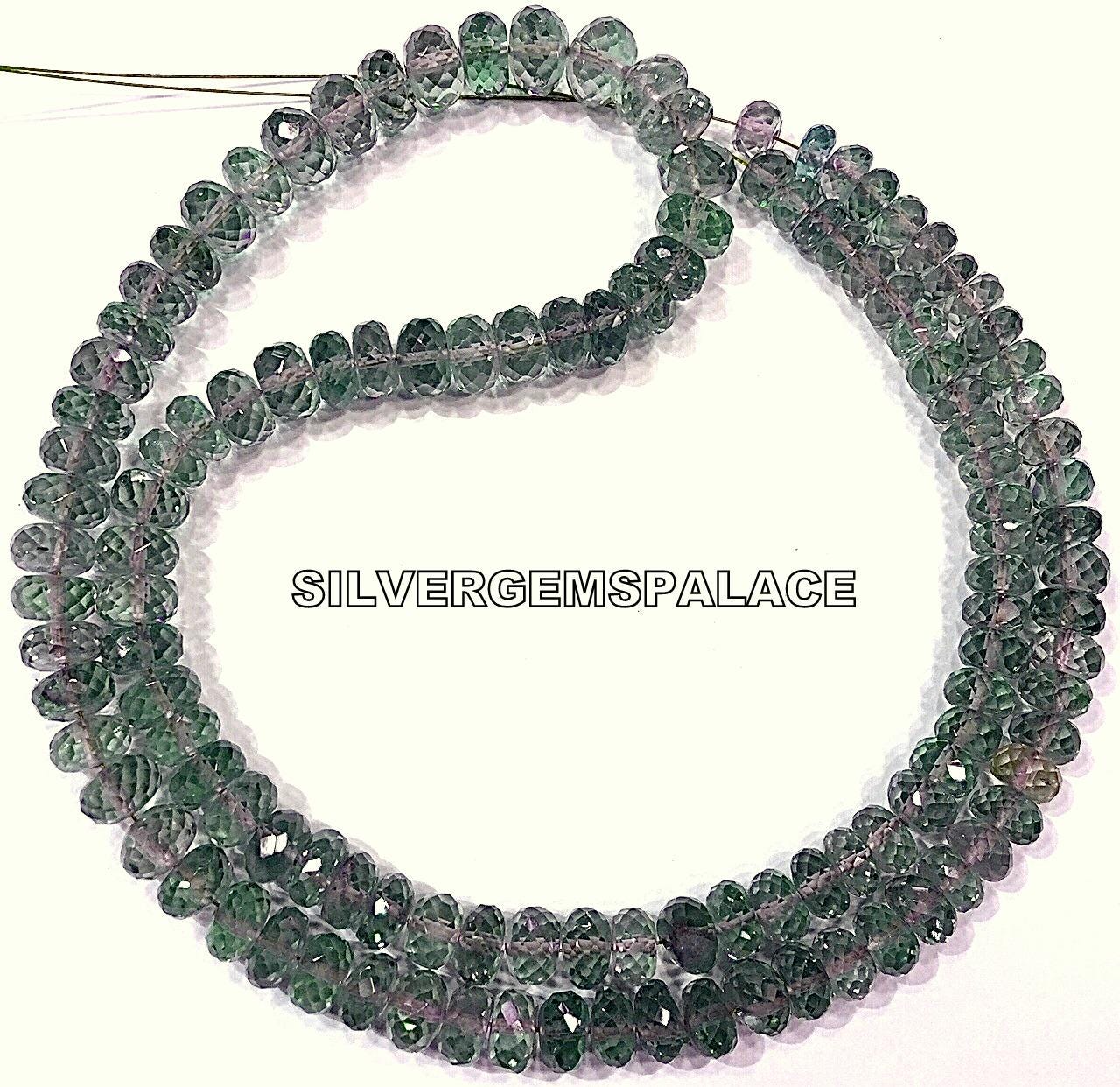 Extremely Rare~alexandrite Faceted Rondelle Beads Greenish Gray Color Beads Alexandrite Gemstone Beads 6-8.mm Beads 20 Inches Long Necklace.