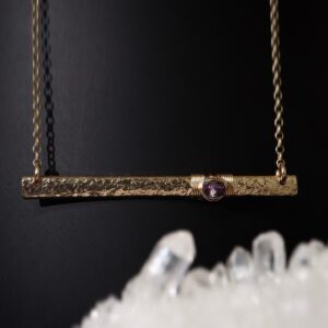Alexandrite Signature Bar Necklace In 14k Gold Filled Or Sterling Silver, June Birthstone Alexandrite Signature Bar Necklace In 14k Gold Filled Or Sterling Silver, June Birthstone