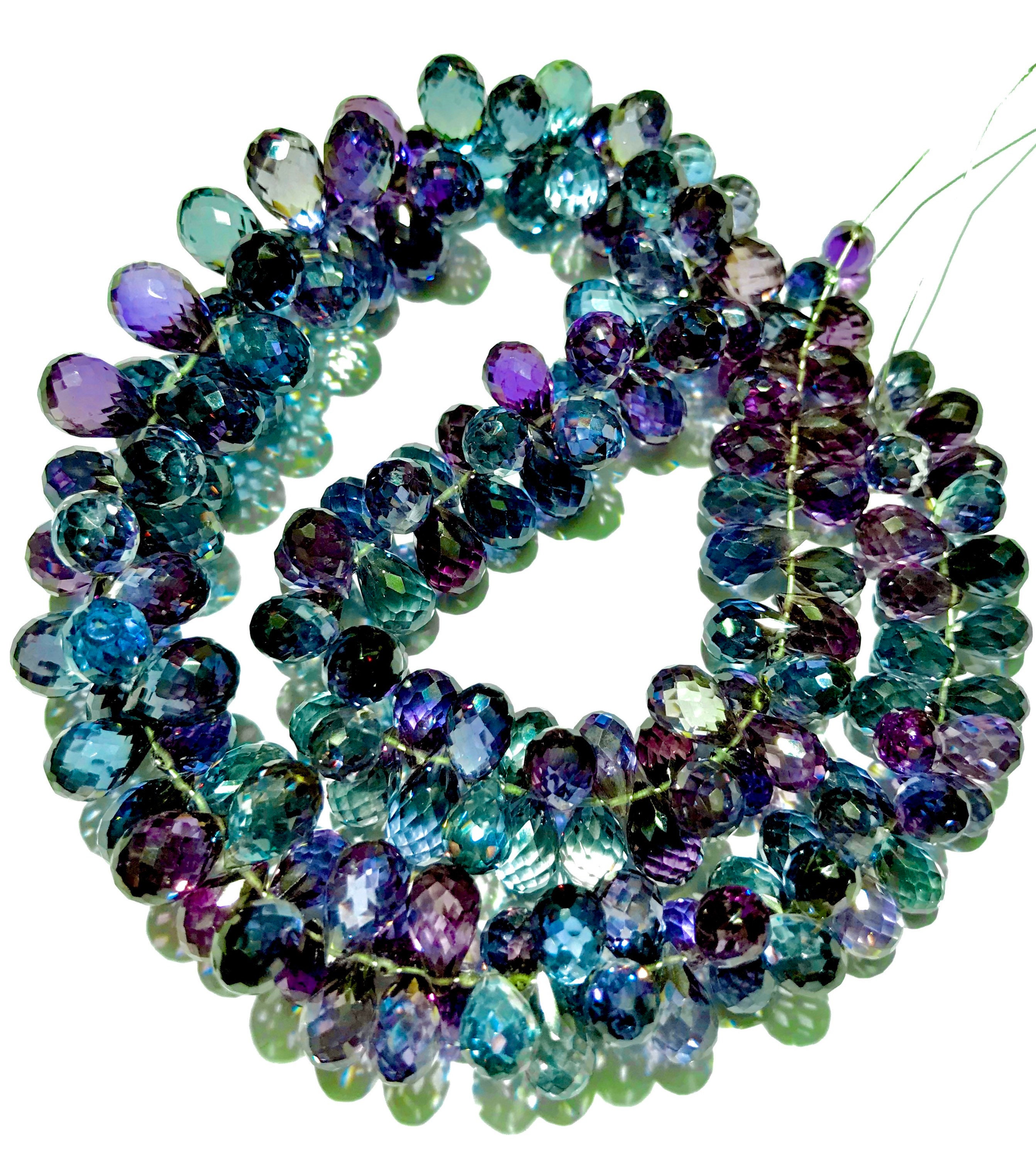 Alexandrite Teardrops Beads~aaaa+ Rarest Alexandrite Faceted Teardrops Color Changing Alexandrite Gemstone Gorgeous Alexandrite 20” Necklace