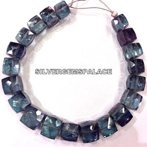 AAAA+ Rare Alexandrite Faceted Cube Beads Large Alexandrite Beads Alexandrite Gemstone Color Changing Alexandrite Beads 7-8.MM Beads 7 Inch
