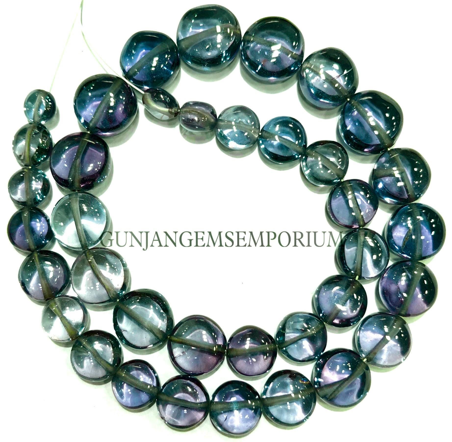 Alexandrite Bead Aaa+ Rare~alexandrite Smooth Coin Beads 7-9mm Coin Shape Alexandrites Color Changing Alexandrite Gemstone Jewelry Beads