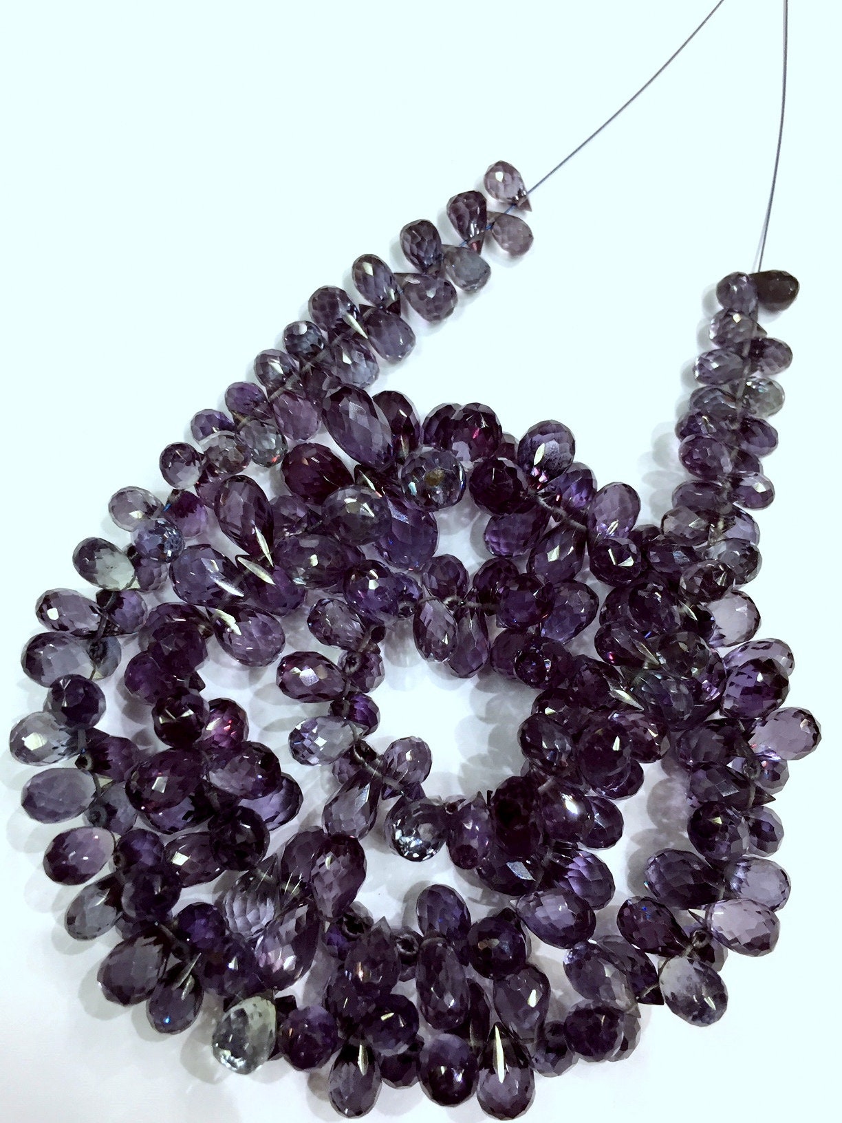 Extremely Beautiful~~great Sparkling~alexandrite Faceted Teardrop Beads Alexandrite Gemstone Beads Alexandrite Drops Briolettes.