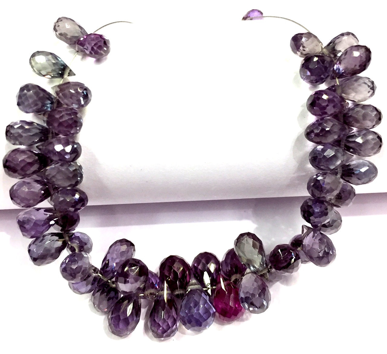Extremely Beautiful~sparkling~alexandrite Drops Briolettes Alexandrite Faceted Teardrop Beads Alexandrite Gemstone Beads Jewelry Making Bead