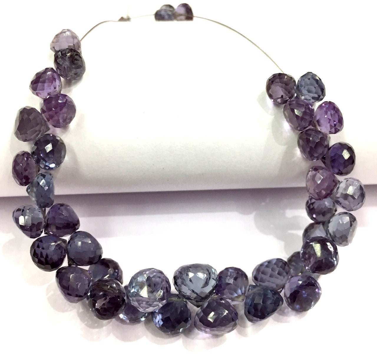 Extremely Beautiful~sparkling~alexandrite Onion Drops Briolettes Alexandrite Faceted Onion Shape Beads Alexandrite Gemstone Beads.