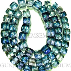 Extremely Rare~~AAAA++ Alexandrite Beads Purple Green Alexandrite Faceted Cube Shape Beads Alexandrite Cube Beads Alexandrite Gemstone Beads