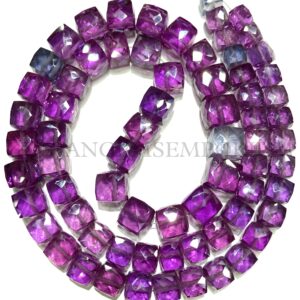 Extremely Rare~~AAAA++ Alexandrite Beads Purple Alexandrite Faceted Cube Shape Beads Alexandrite Cube Beads Alexandrite Gemstone Bead Strand