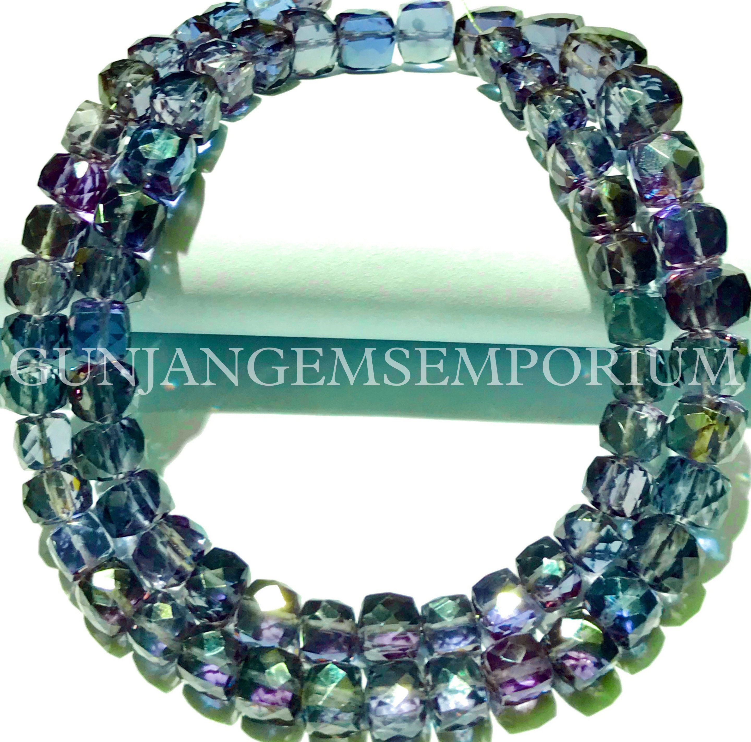 Extremely Rare~~aaaa++ Alexandrite Beads Purple Green Alexandrite Faceted Cube Shape Beads Alexandrite Cube Beads Alexandrite Gemstone Beads