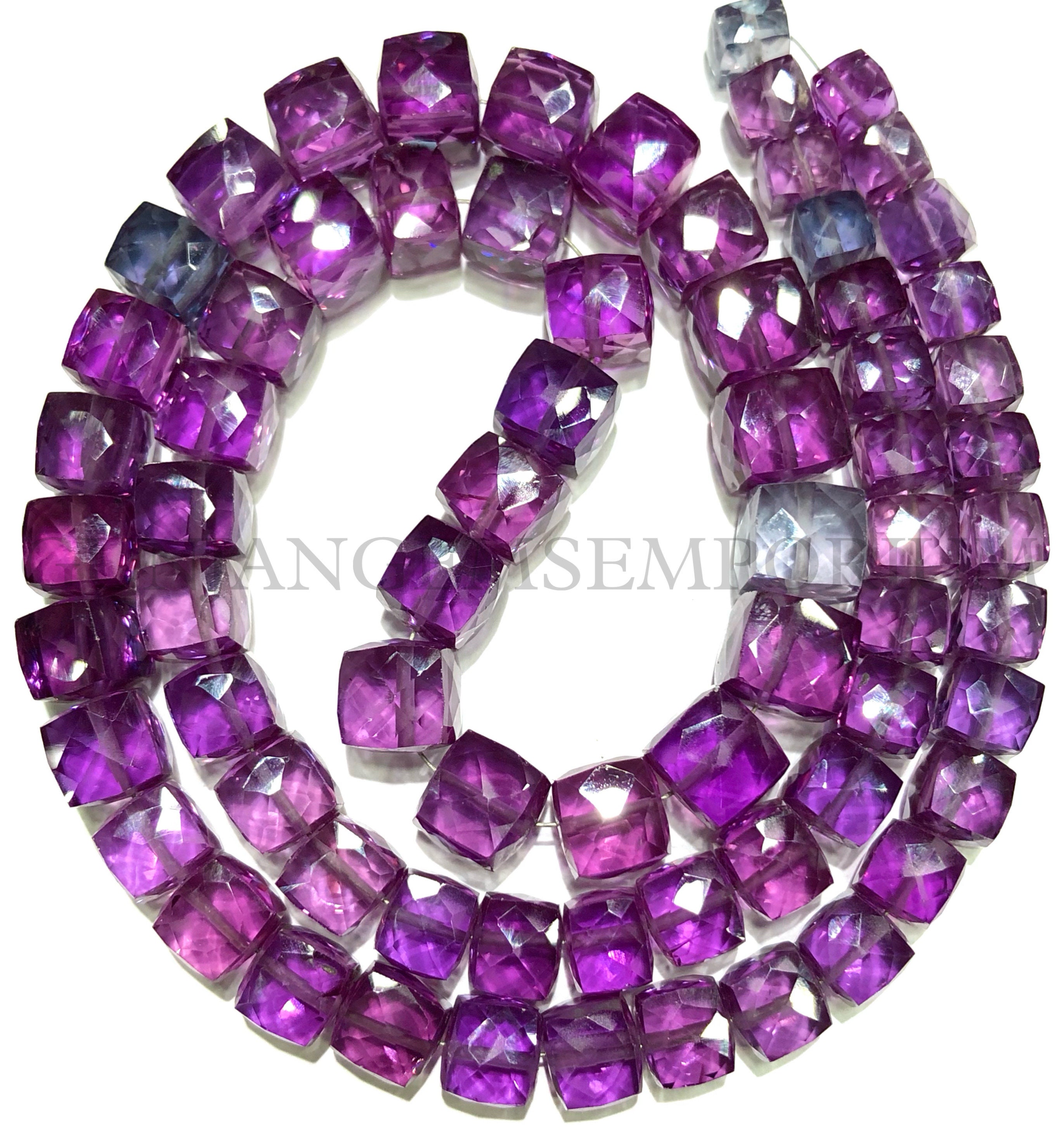 Extremely Rare~~aaaa++ Alexandrite Beads Purple Alexandrite Faceted Cube Shape Beads Alexandrite Cube Beads Alexandrite Gemstone Bead Strand