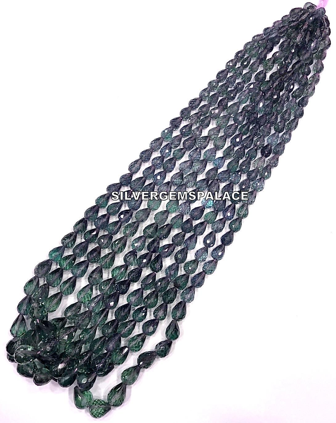 Rare Alexandrite Faceted Teardrop Beads Center Drill Drops Beads Alexandrite Gemstone Beads Alexandrite Drops Briolettes Faceted Drops Beads