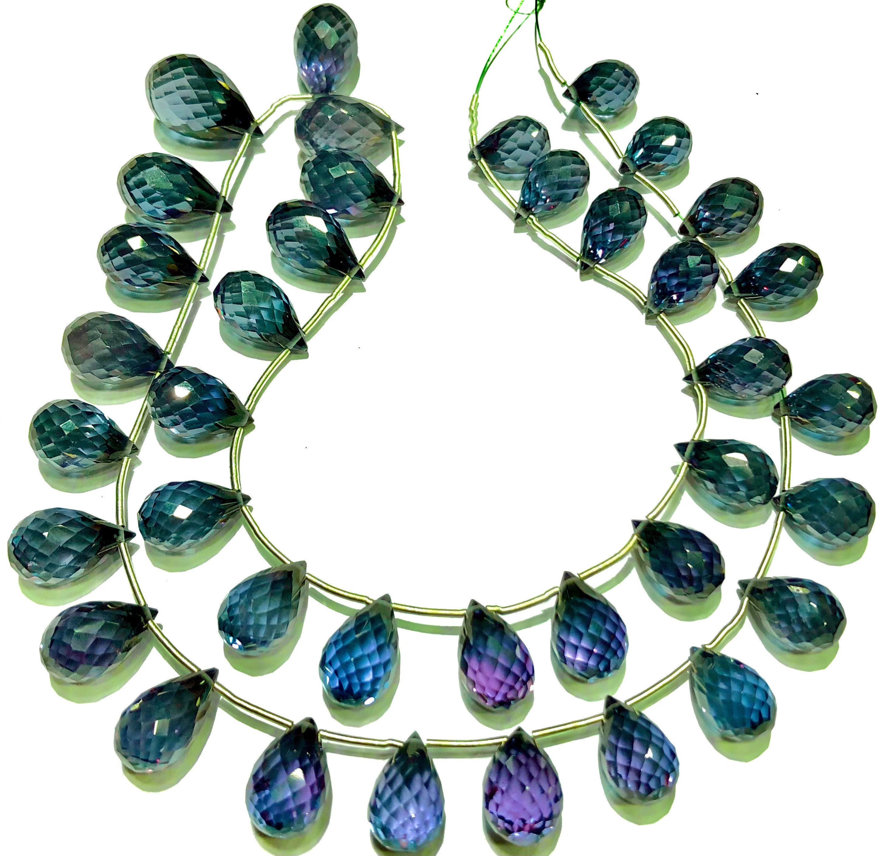 So Gorgeous~~aaaa+ Alexandrite Faceted Teardrops Beads Color Changing Alexandrite Gemstone Beads Alexandrite Briolettes Alexandrite Teardrop