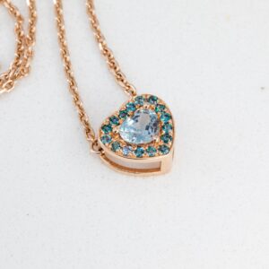 Alexandrite Heart Pendant: 14K Rose Gold Birthstone Necklace