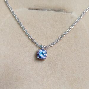 Alexandrite Pendant, Alexandrite Necklace, Round Cut Alexandrite Pendant With Chain, 925 Sterling Silver, Color Change Stone Pendant
