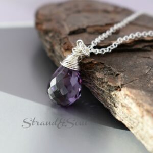 Small Alexandrite Silver Necklace - Sterling Silver Alexandrite Pendant - June Birthstone - Alexandrite Silver Necklace