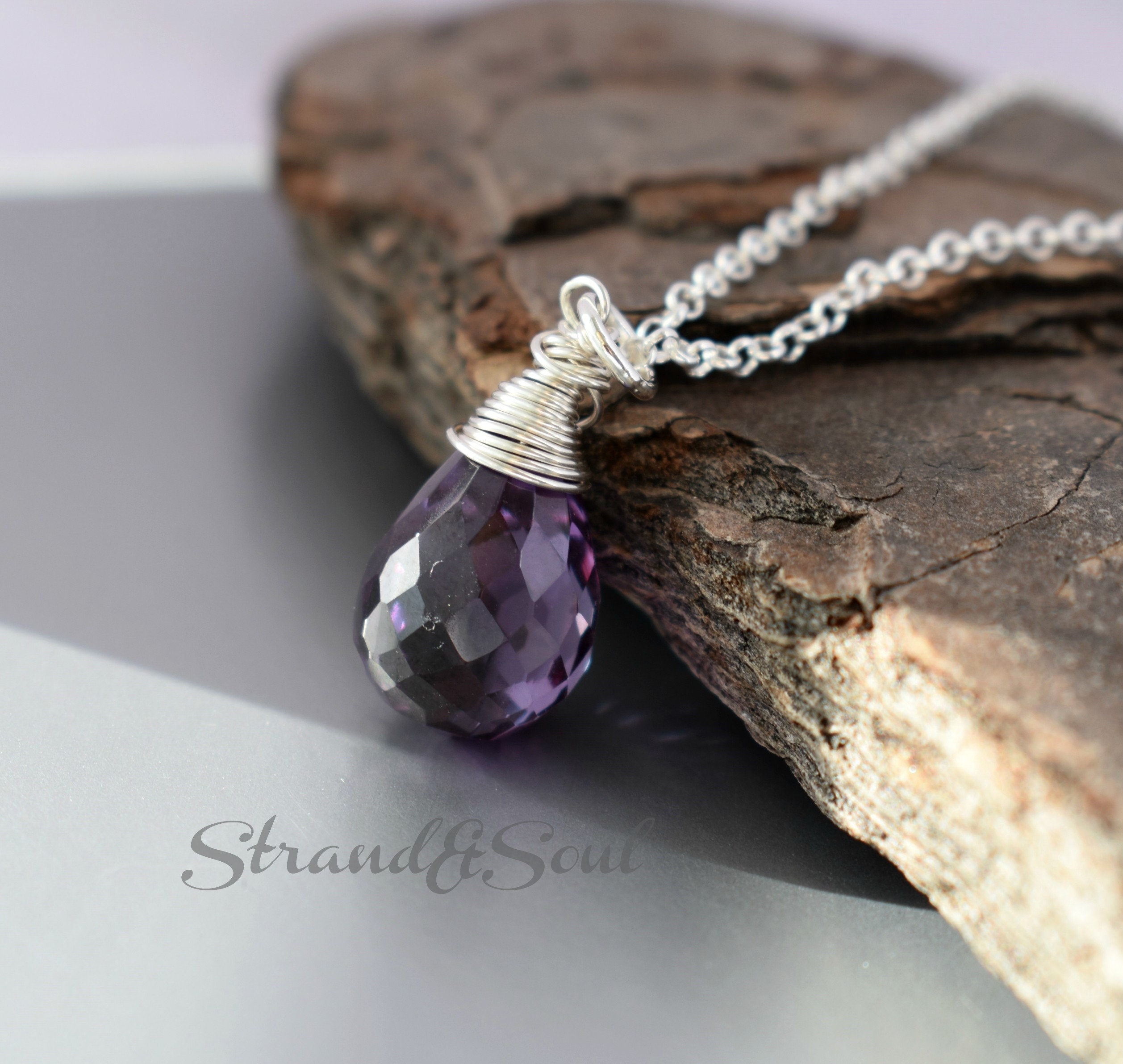 Small Alexandrite Silver Necklace - Sterling Silver Alexandrite Pendant - June Birthstone - Alexandrite Silver Necklace