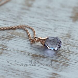 Small Alexandrite Teardrop Pendant - Alexandrite Created Necklace - June Birthstone - Alexandrite Drop Pendant - Alexandrite Tiny Necklace