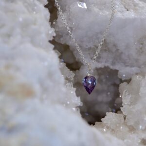 Tiny Alexandrite Inverted Teardrop Necklace , 14k Gold Filled Or Sterling Silver June Birthstone Jewelry , Alexandrite Pendant