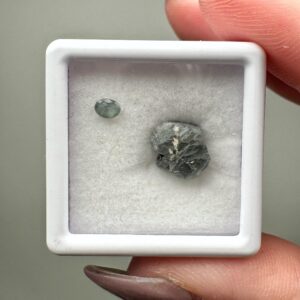 Alexandrite Set | Raw & Polished | - #2 (raw Green Crystal Specimen, Crown Chakra, Healing Stone)