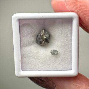 Alexandrite Set | Raw & Polished | - #3 (raw Green Crystal Specimen, Crown Chakra, Healing Stone)