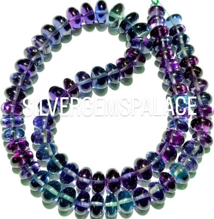 Aaaa++ Quality~rarest Sparkling~alexandrite Smooth Rondelle Beads Color Changing Alexandrite Gemstone Beads Jewelry Making Rondelle Beads.