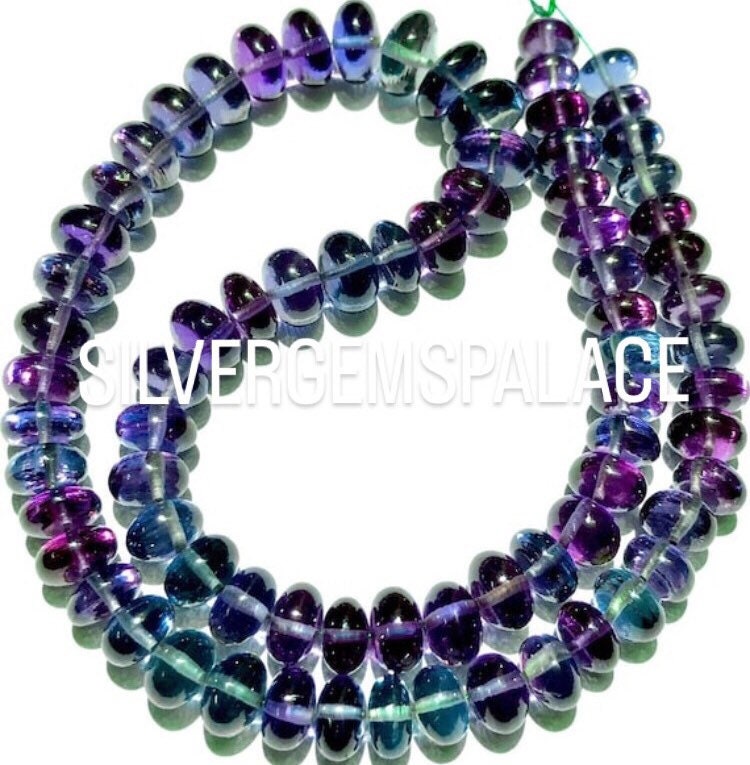 Aaaa++ Quality~rarest Sparkling~alexandrite Smooth Rondelle Beads Color Changing Alexandrite Gemstone Beads Jewelry Making Rondelle Beads