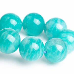 10MM Amazonite Aqua Wavy Stripes Beads Blue Green Bracelet Grade AAA Genuine Natural Round Gemstone 7.5" (122950h-2708)