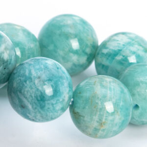 11-12MM Genuine Peruvian Amazonite Beads Blue Green Bracelet Grade A Natural Round Gemstone 7.5" (115775h-3909)