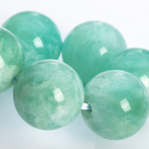 11MM Genuine Peruvian Amazonite Beads Green Cloudy Bracelet Grade A+ Natural Round Gemstone 7.5" (115949h-3926)