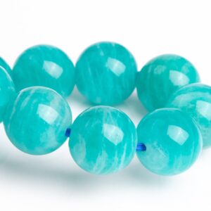 8-9MM Amazonite Aqua Wavy Stripes Beads Blue Green Bracelet Grade AAA Genuine Natural Round Gemstone 7" (122927h-2630)