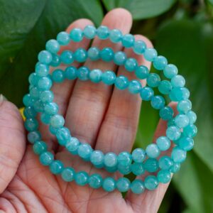 Gel Amazontite Bracelet, Gel Amazonite Bead Bracelet, 6mm