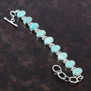 Amazonite Bracelet: Handmade 925 Sterling Silver Adjustable Gemstone Jewelry Amazonite Bracelet: Handmade 925 Sterling Silver Adjustable Gemstone Jewelry