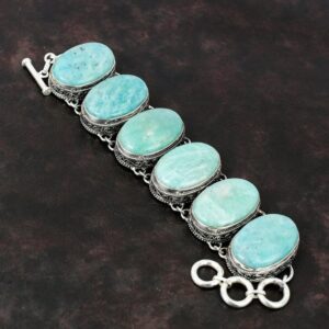 Amazonite Bracelet: Handmade 925 Sterling Silver Vintage Jewelry