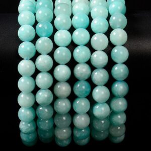 Peruvian Amazonite Gemstone Round Bracelet 6mm 8mm 9mm 10mm 7.5 Inch Strand (s34)