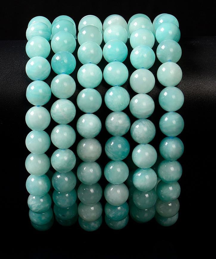 Peruvian Amazonite Gemstone Round Bracelet 6mm 8mm 9mm 10mm 7.5 Inch Strand (s34)