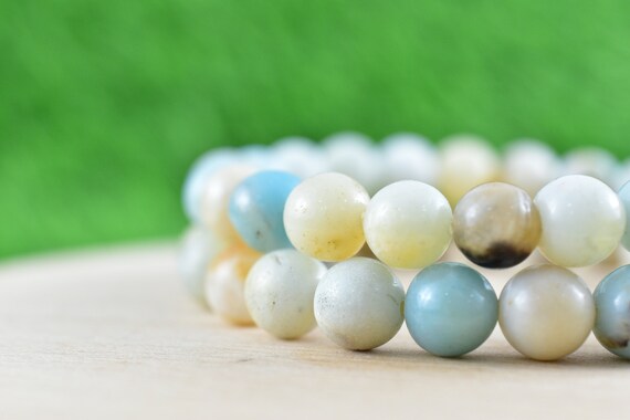 Amazonite Round Beaded Bracelet – Healing Crystals, Gemstone Bracelet