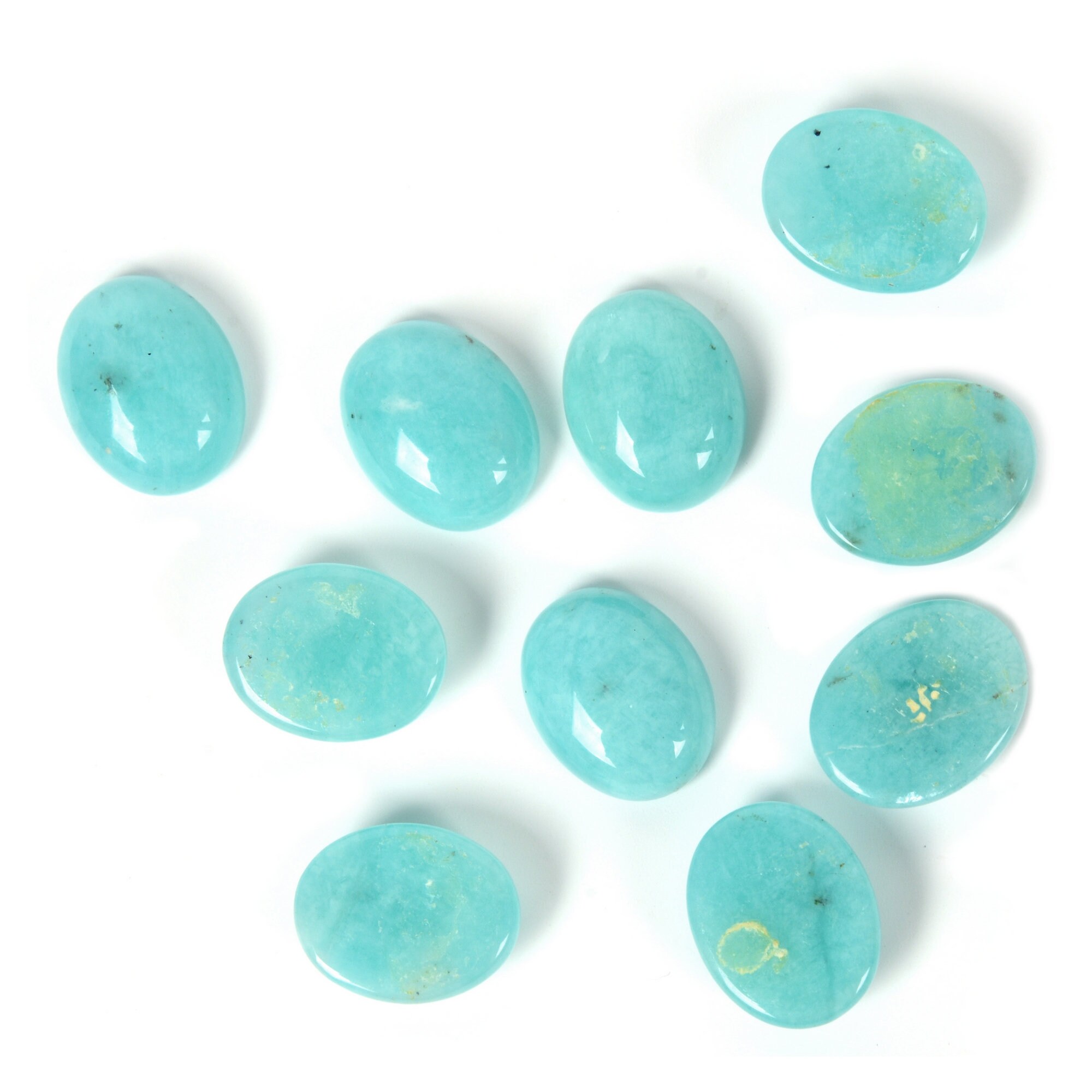 10 Pcs 10mm Amazonite Gemstone Oval Cab Cabochon 10 Pcs 10mm Amazonite Gemstone Oval Cab Cabochon