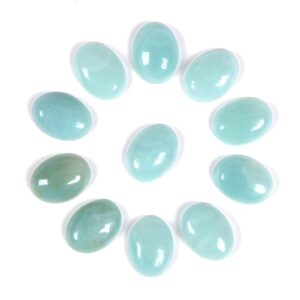 16mm Natural Amazonite Gemstone Oval Flatback CAB Cabochon