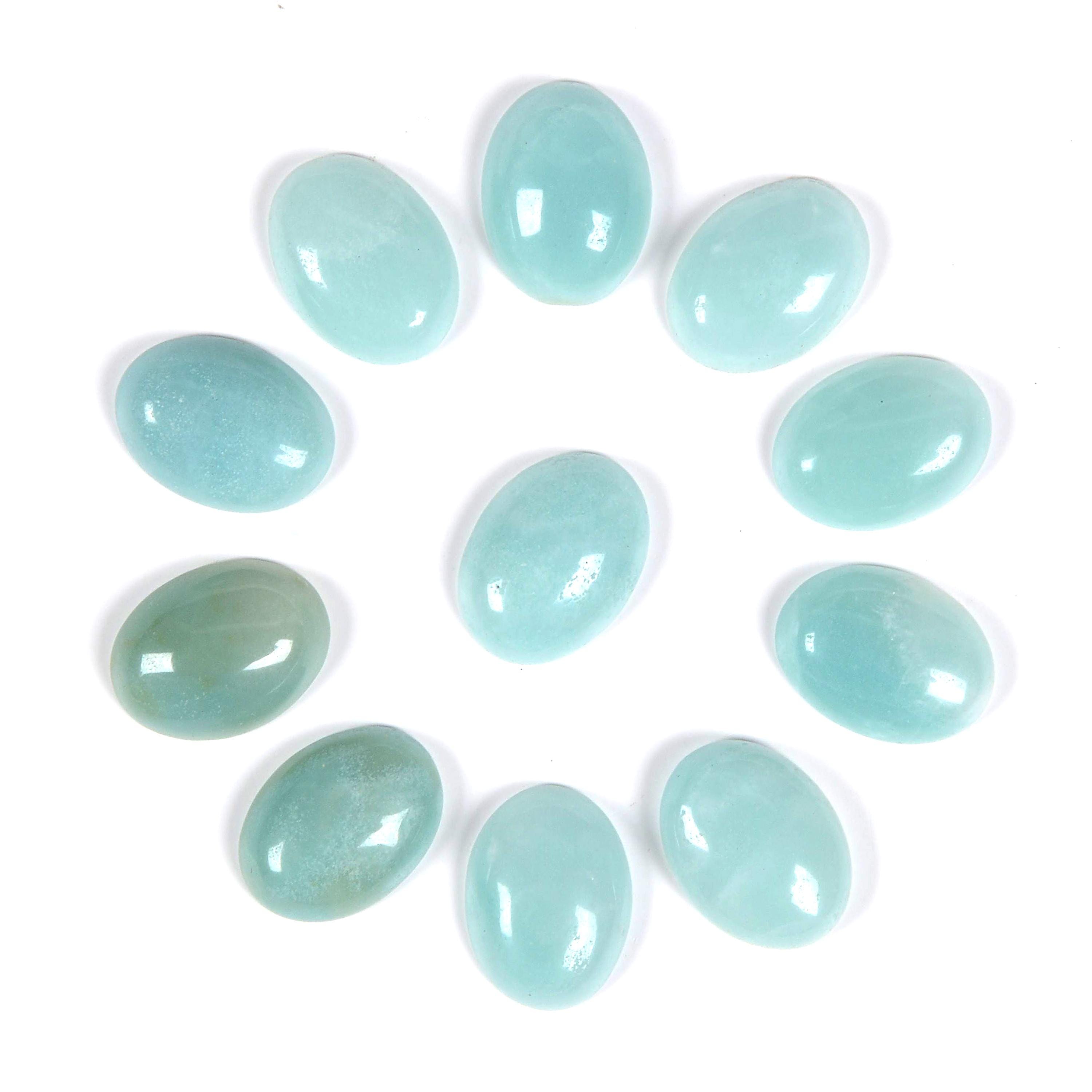16mm Natural Amazonite Gemstone Oval Flatback Cab Cabochon
