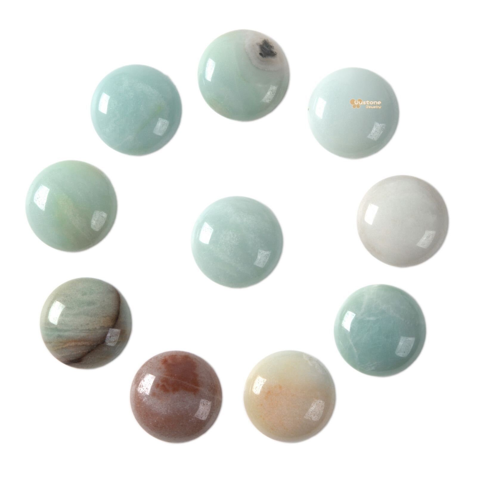20mm Multi-color Amazonite Gemstone Round Cab Cabochon
