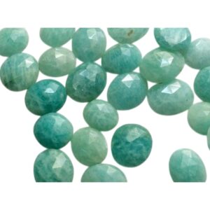 5 Pcs Amazonite Cabochons, Seafoam Amazonite Rose Cut Cabochons, Flat Back Cabochons, Loose Amazonite Gemstone, 12-13mm Approx - PSG406