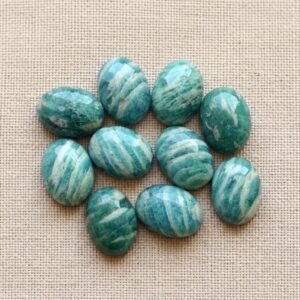 Aaa+ Quality Natural Amazonite Oval Shape Cabochon Flat Back Calibrated Wholesale Gemstones, Green Amazonite Cabochon All Sizes Available