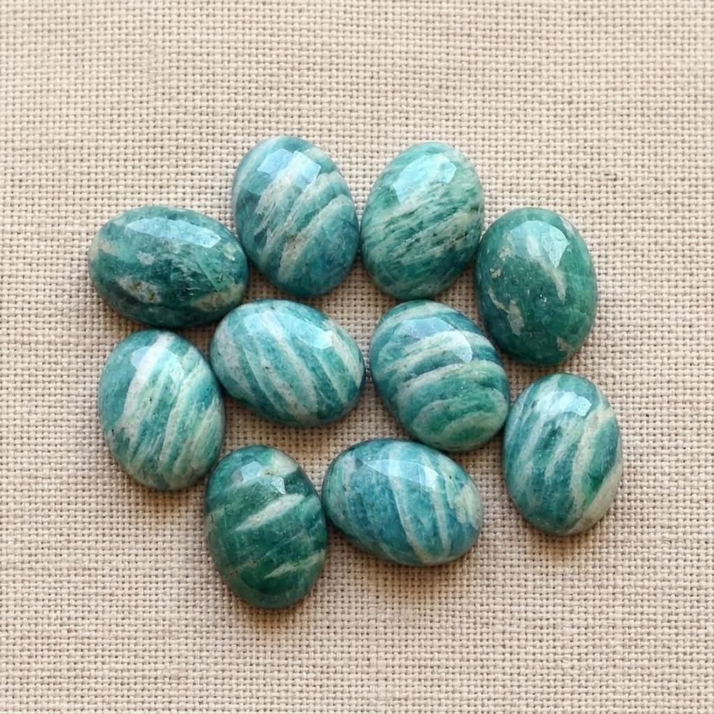 Aaa+ Quality Natural Amazonite Oval Shape Cabochon Flat Back Calibrated Wholesale Gemstones, Green Amazonite Cabochon All Sizes Available Aaa+ Quality Natural Amazonite Oval Shape Cabochon Flat Back Calibrated Wholesale Gemstones, Green Amazonite Cabochon All Sizes Available