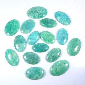 Natural Sparkle Green Amazonite Cabochon, Oval Shape Polished Gemstone Loose