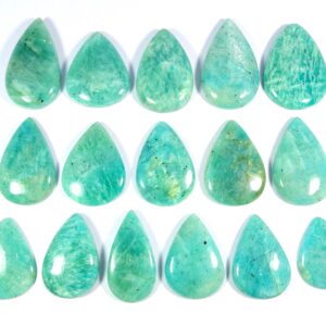 Natural Sparkle Green Amazonite Cabochon Pear Shape Loose Gemstone