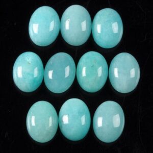 g2004 10 pcs  8mm Amazonite gemstone oval cab cabochon