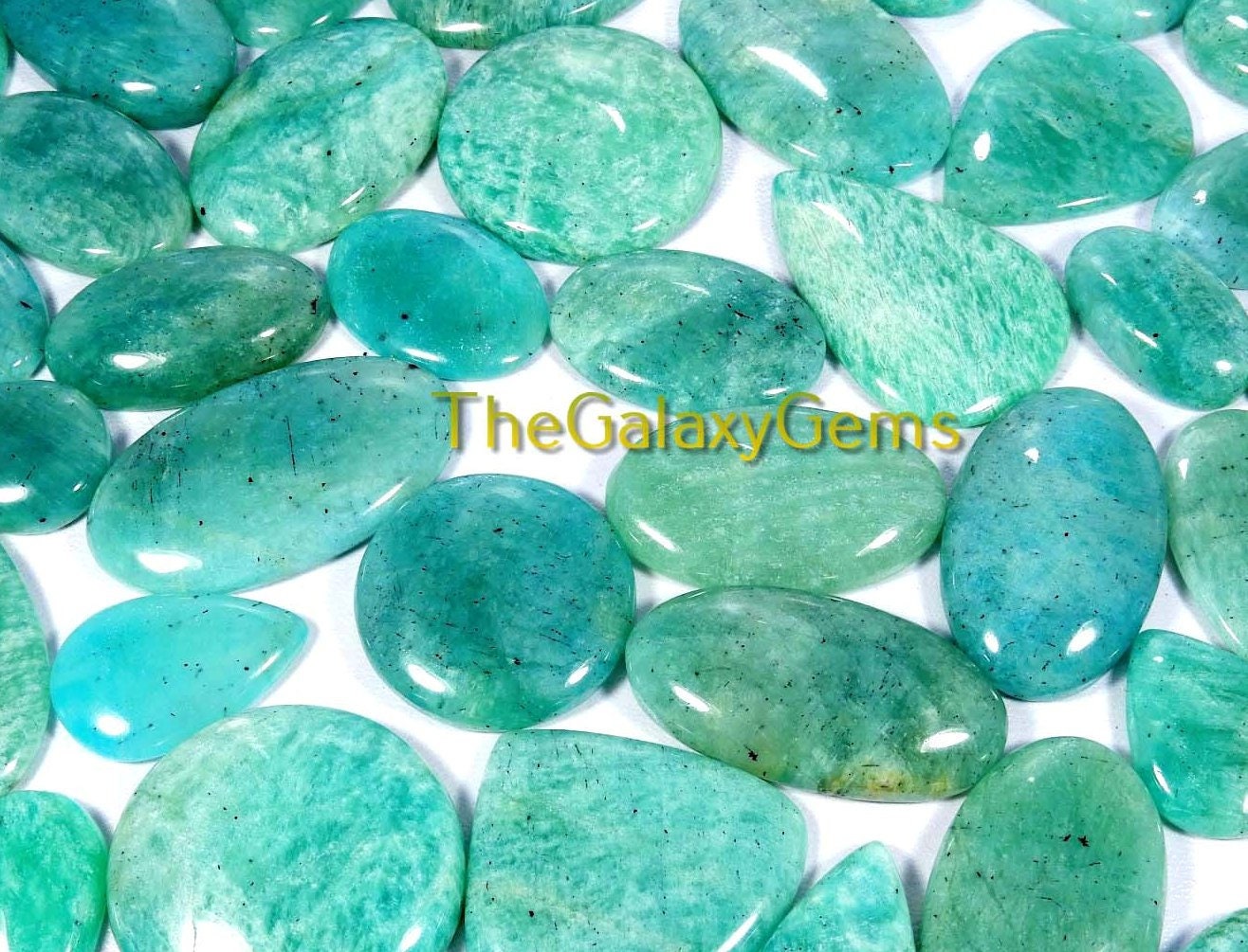 Green Amazonite Lot. Natural Amazonite Gemstone. Amazonite Cabochon. Polished Healing Amazonite Wholesale Lot For Jewelry Up To 157 Pcs