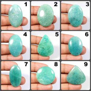 Natural Green Sparkle Amazonite Cabochon Gemstone Loose.