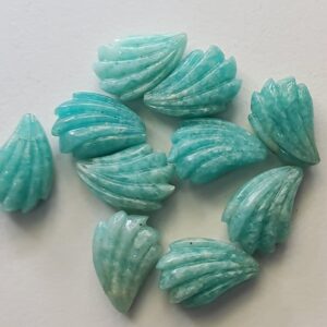 Amazonite Hand Carved Cabochons 18mm Rare Natural Amazonite Gemstone Carving Loose Carving for Jewelry (2pcs To 4 Pcs) - ADG516