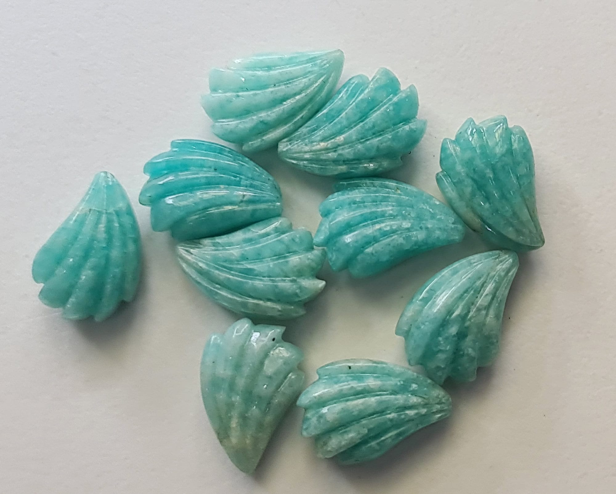 Amazonite Hand Carved Cabochons 18mm Rare Natural Amazonite Gemstone Carving Loose Carving For Jewelry (2pcs To 4 Pcs) - Adg516