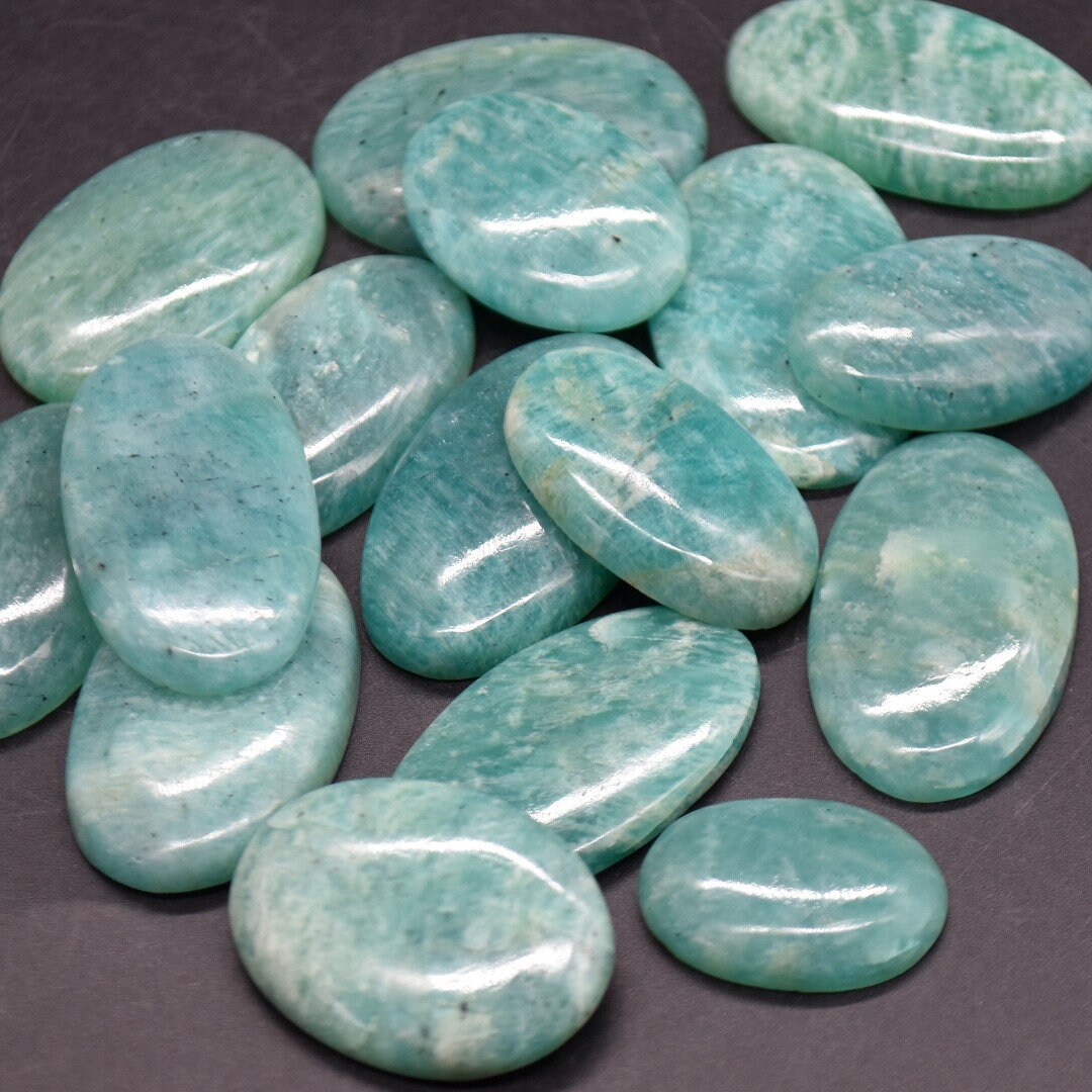 Large Oval Shaped Amazonite Gemstone Cabochons - 1 Count - 3 Options